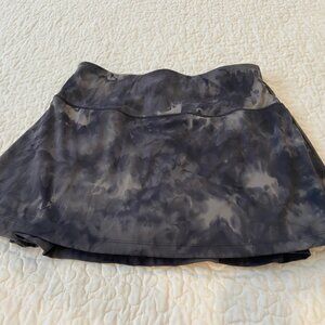 Soothfeel Women’s Athletic Skort M Tie-Dye Black Gray Tennis Golf Gym Zip Lined
